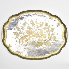 Vintage Italian Studio Metal Art Brass Serving Tray Mid Century Modern Signed