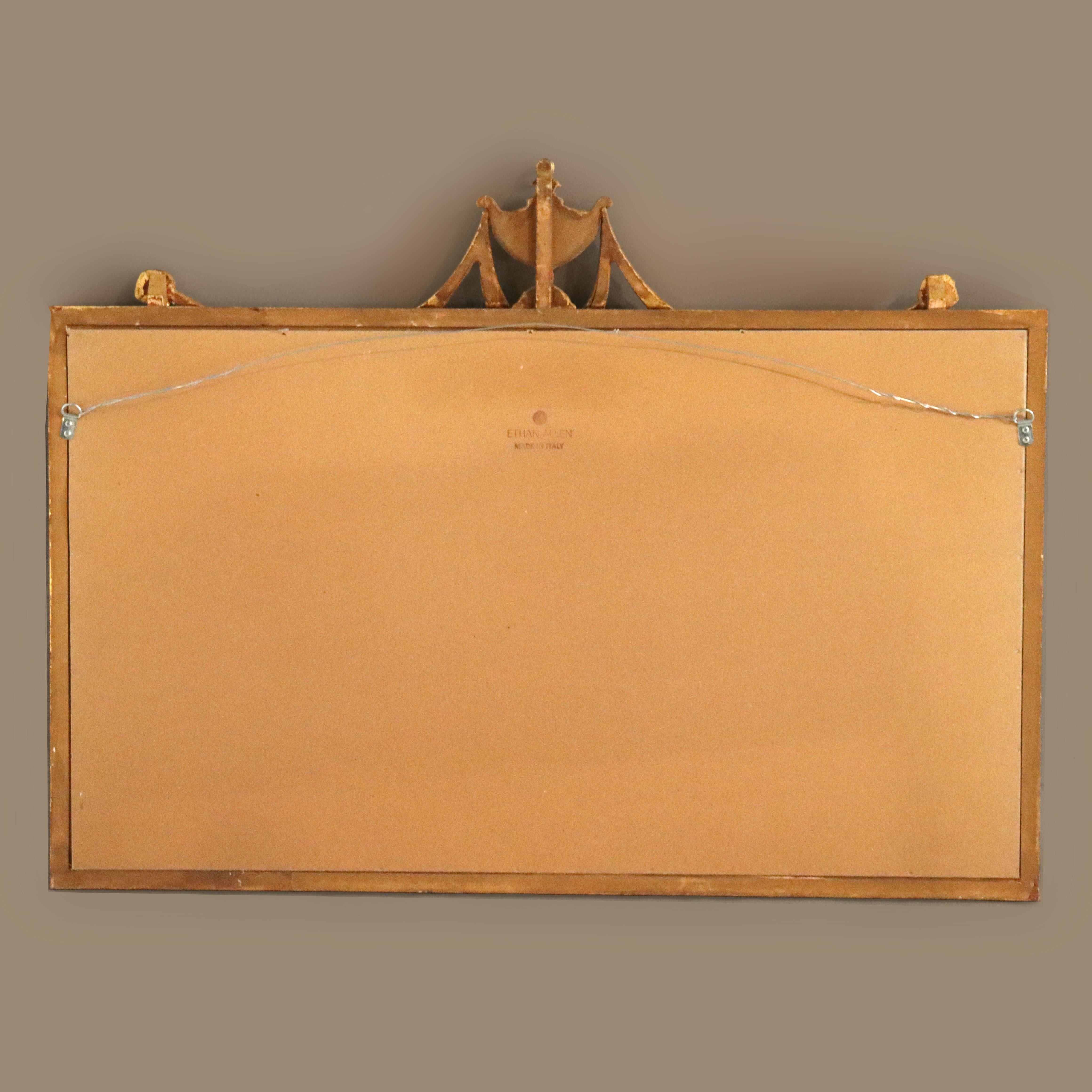 Vintage Italian Style Giltwood Urn & Swag Triptych Wall Mirror C1940 en vente 4