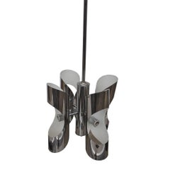 Vintage Italian Style Midcentury Chrome Chandelier