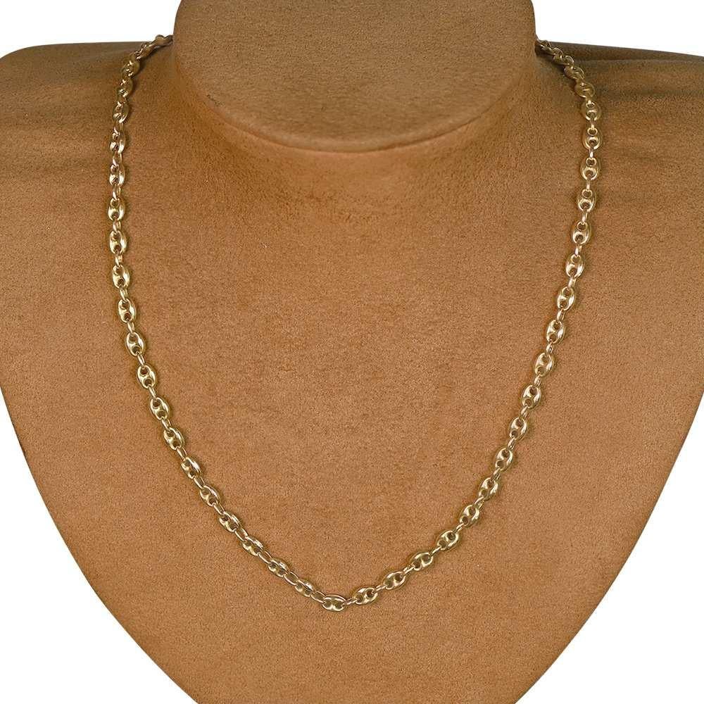 Vintage-Halskette im italienischen Stil, 14 Karat Gelbgold, um 1980 (Art déco) im Angebot