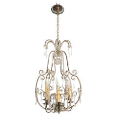 Vintage Italian Style Petite Beaded 6-lite Chandelier