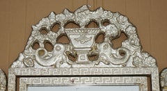 ViNTAGE ITALIAN STYLE SILVER LEAF PAINTED TRI FOLDING DRESSING TABLE MIRROR