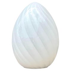 Vintage Italian Swirl Glass Egg Lamp After Murano