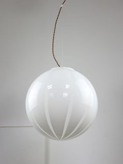 Vintage Italian Swirl Globe Pendant Lamp, 1970s