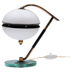 Vintage Italian Table Lamp 1950s - Brass & Glass