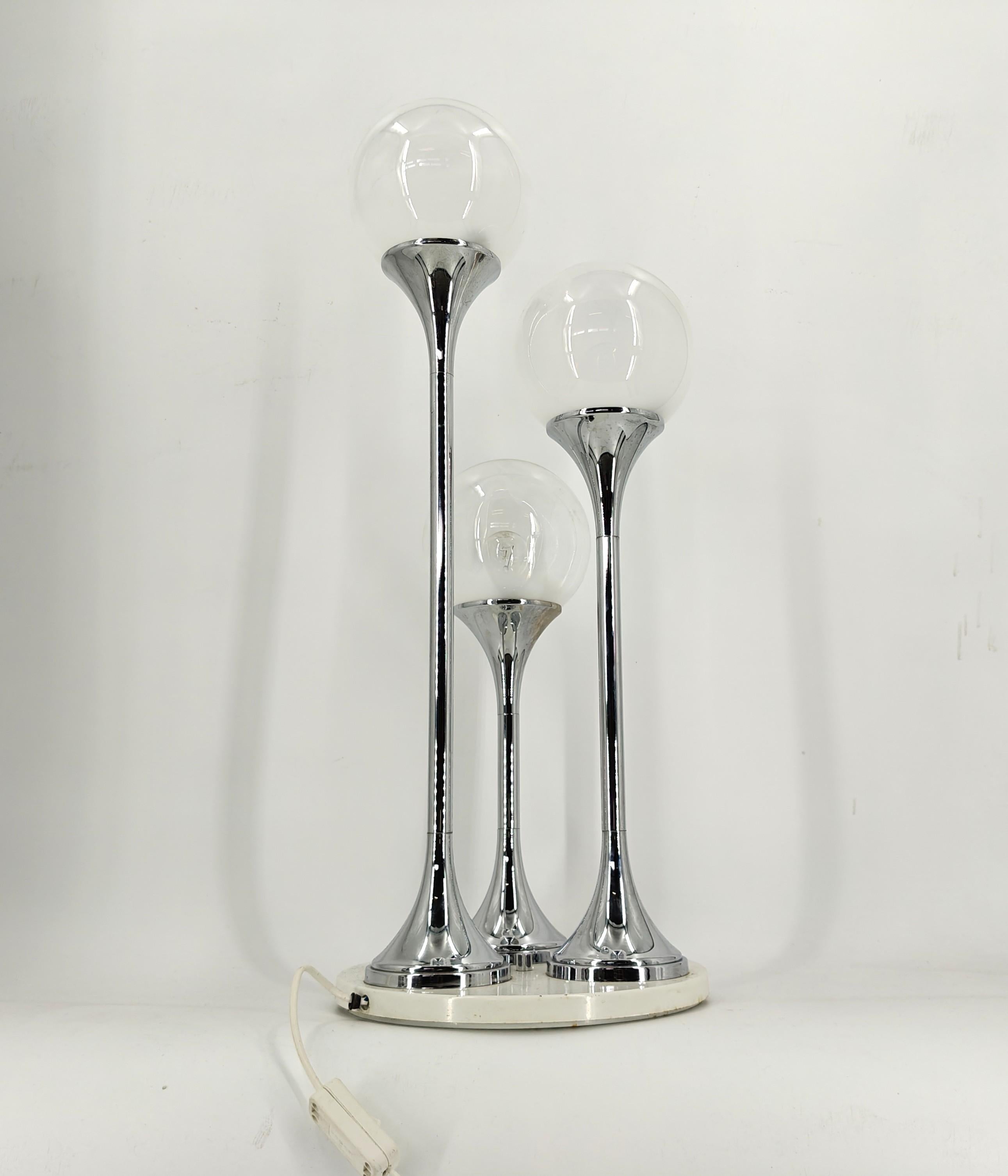 Lámpara de mesa Vintage Italian de Targetti Sankey, años 70 Vidrio en venta