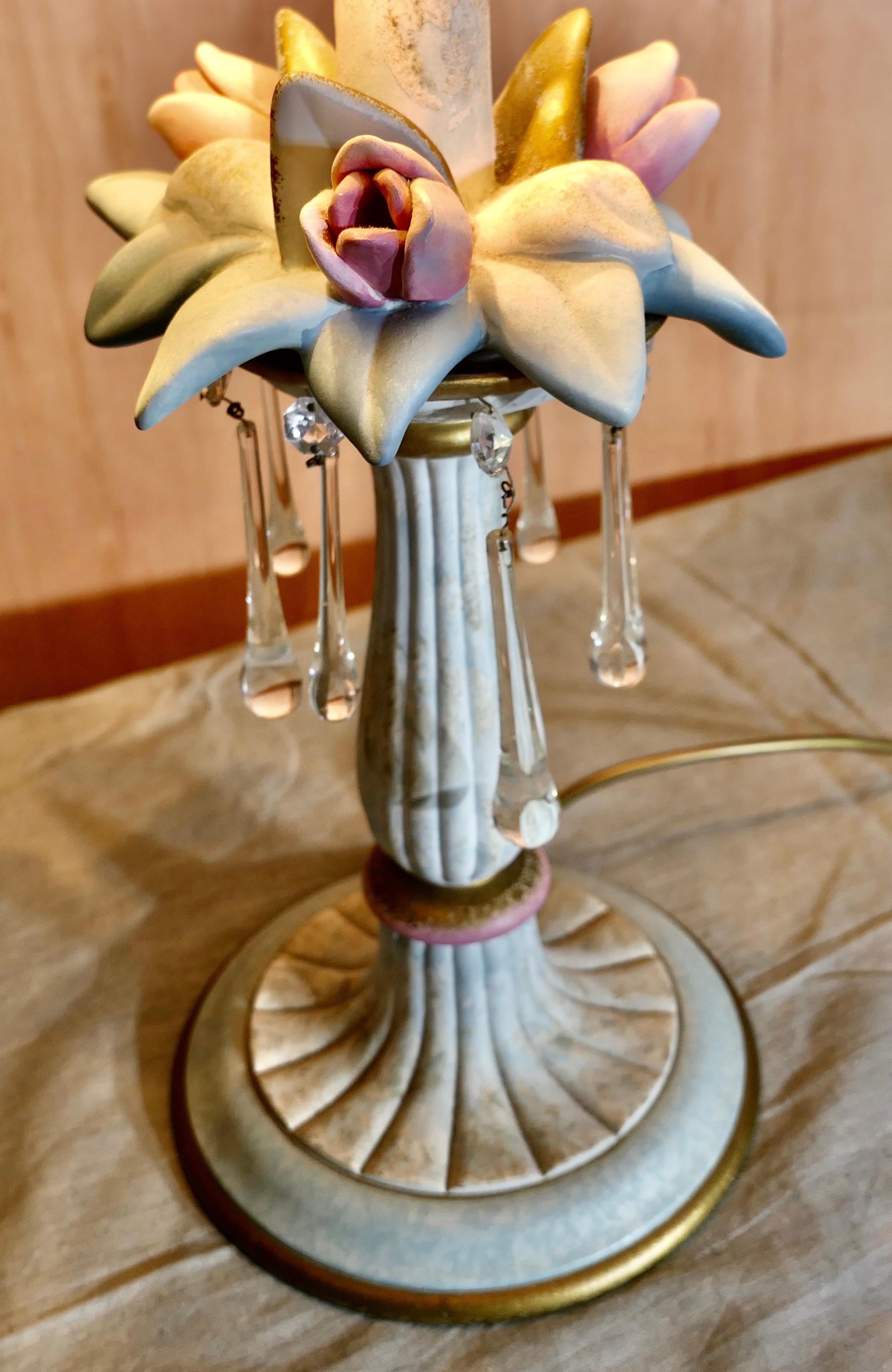 Vintage Italian Lamp in porcellana e vetro In condizioni buone in vendita a Godshill, Isle of Wight