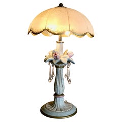 Italienische Vintage-Tischlampe aus Porzellan und Glas