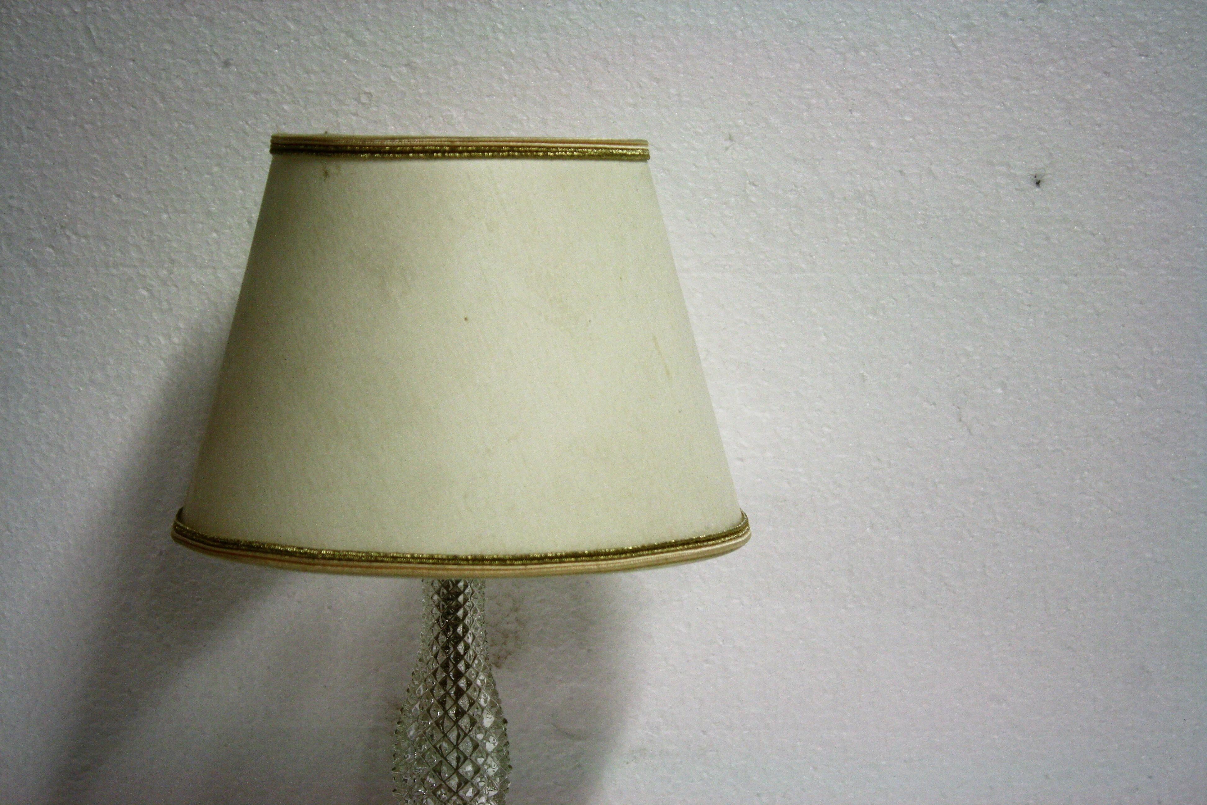 Mid-Century Modern Vintage Italian Table Lamp Made from Marble and Crystal, 1960s