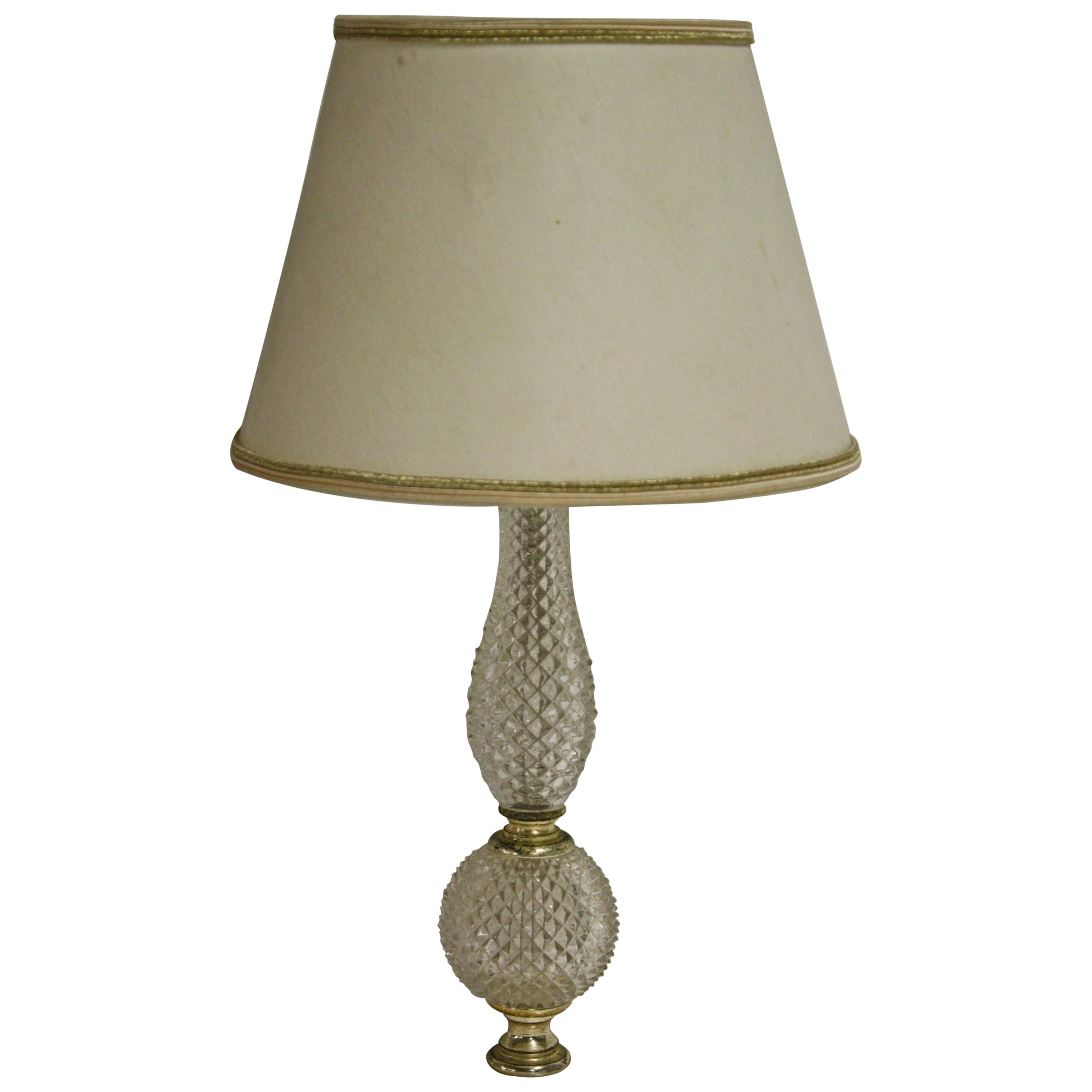 Vintage Italian Table Lamp Made from Marble and Crystal, 1960s