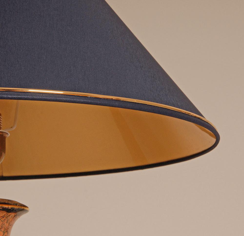 italien Vintage Italian Lampes de Table Céramique Faux Marbre Rose Bleu Or - Une Paire en vente