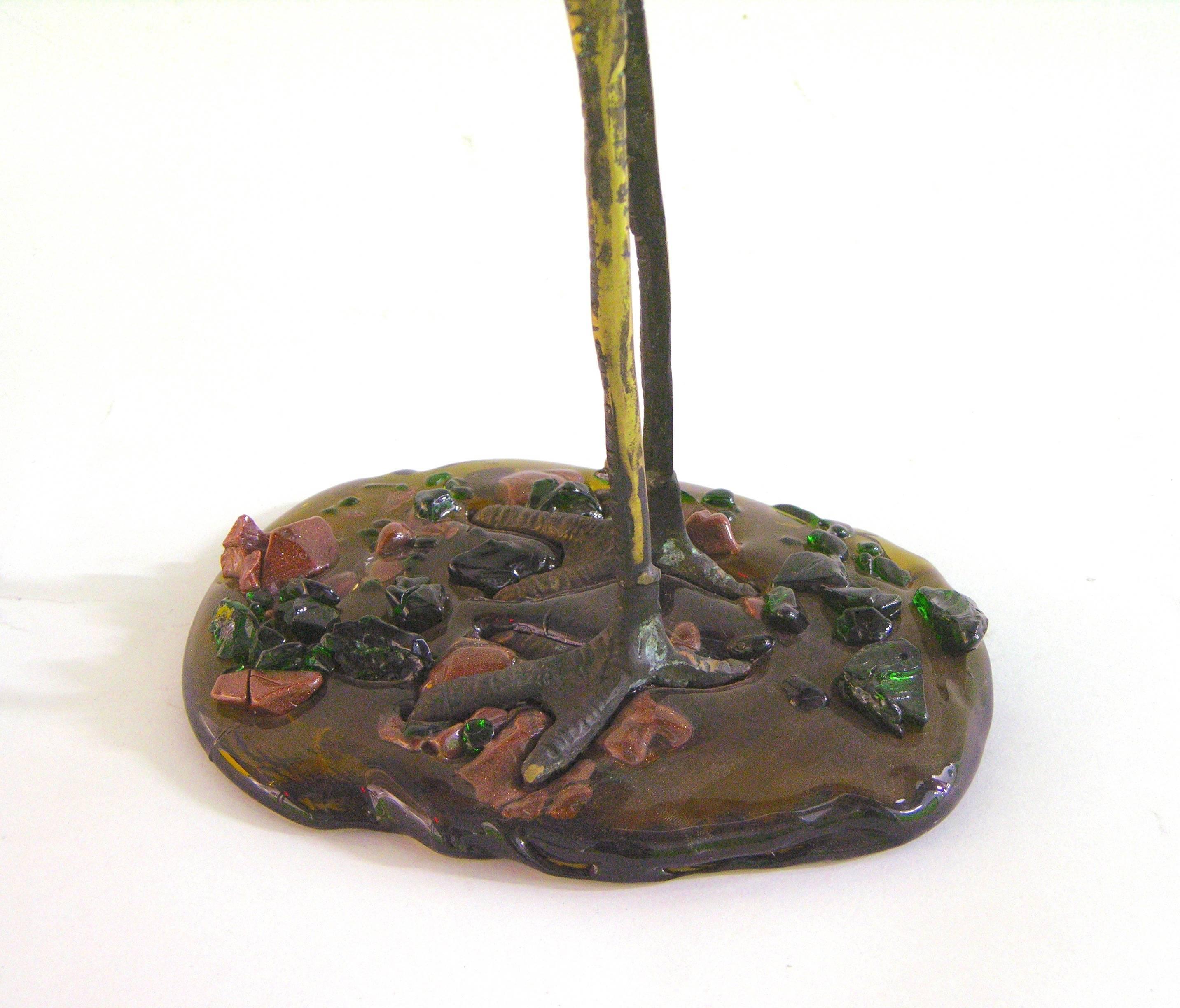 Grande sculpture italienne d'oiseau en verre crêté rouge, bleu et vert en vente 6