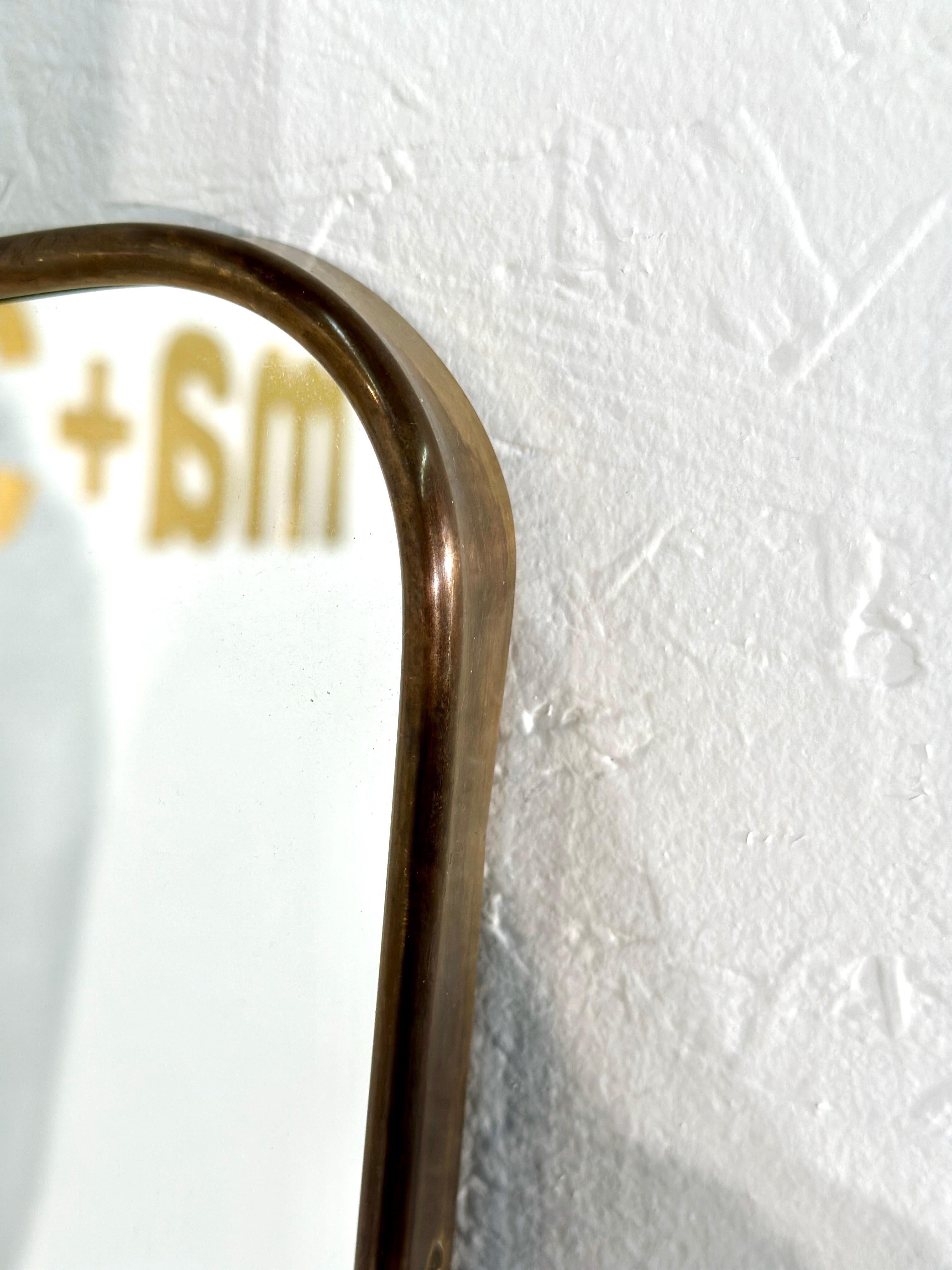 Mid-20th Century Vintage Italian Tall Wave Wall Mirror 1960s For Sale