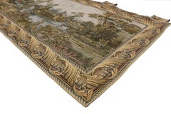 1950's Italian Tapestry Swan in the Lake, Renaissance Style Wall Hanging