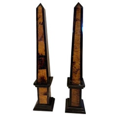 Vintage Italian Tavola by Oggetti Horn & Stone Obelisks, a Pair