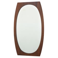 Vintage Italian Teak Oval Spiegel