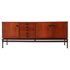 Vintage Italian teak sideboard in the style of Vittorio Dassi, 1970s