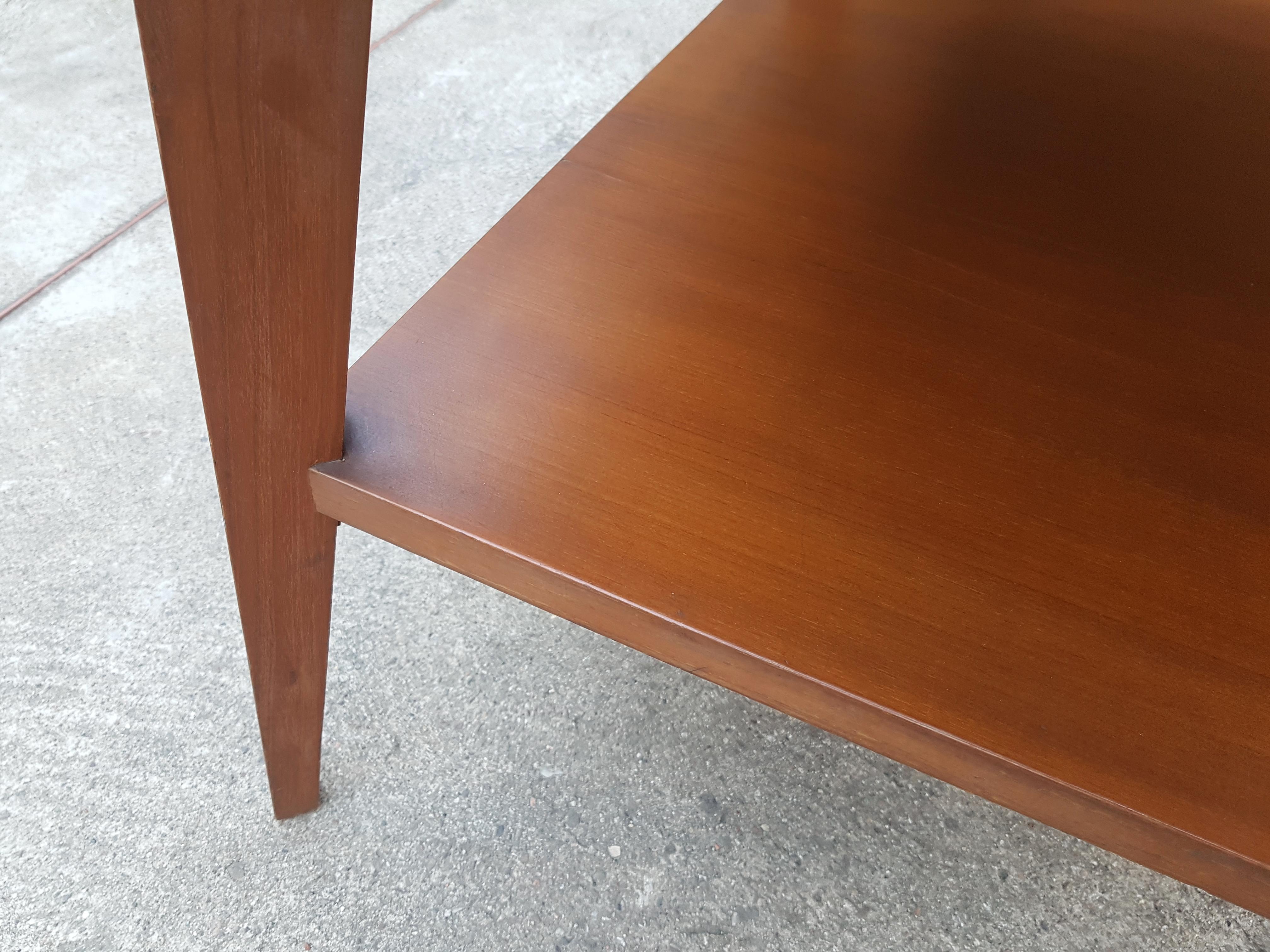 Italienischer Vintage-Couchtisch aus Teakholz und grünem Glas aus den 1960er Jahren im Angebot 6