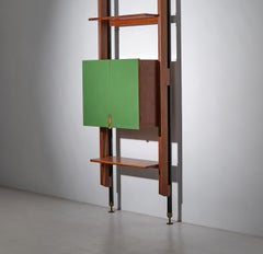 Vintage Italian Teak Wood Wall Unit with Adjustable Height  Restyled by RETRO4M