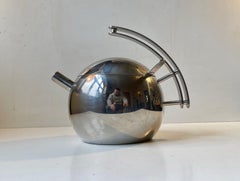 Vintage Italian Teapot in Polished Stainless Steel