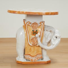 Vintage Italian Terra Cotta Elephant Tray Table or Stand