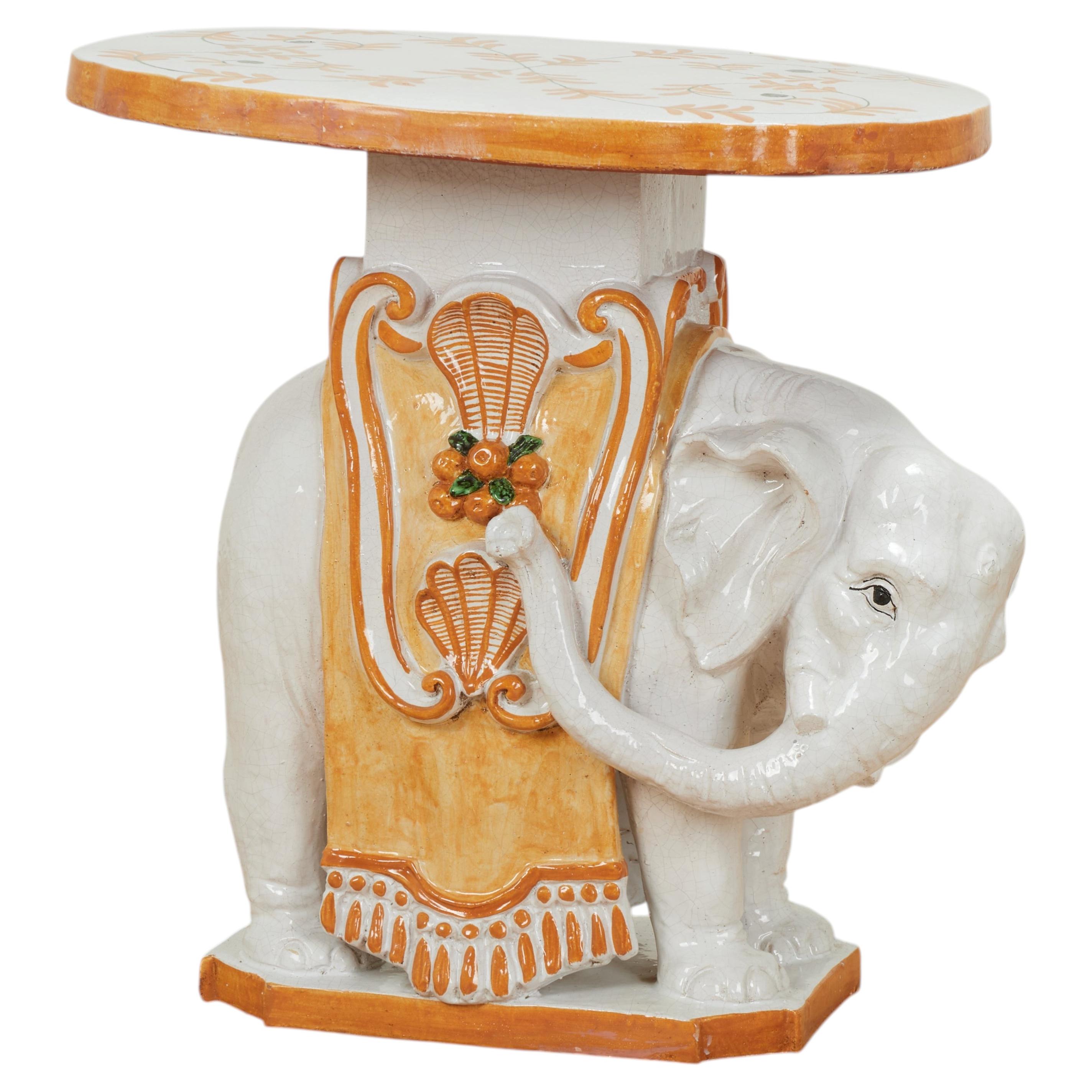 Vassoio Elefante in terracotta italiano vintage da tavolo o da appoggio in vendita