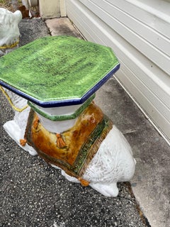 Vintage Italian Terracotta Camel Garden Seat, Glazed, 1970s