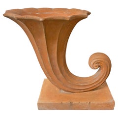 Vintage Italian Terracotta Cornucopia Urn