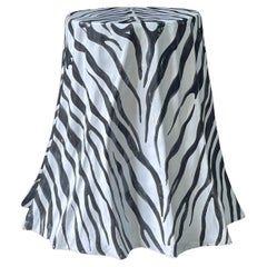 Vintage Italian Terracotta Faux Skirted Table in Zebra Glazed Finish