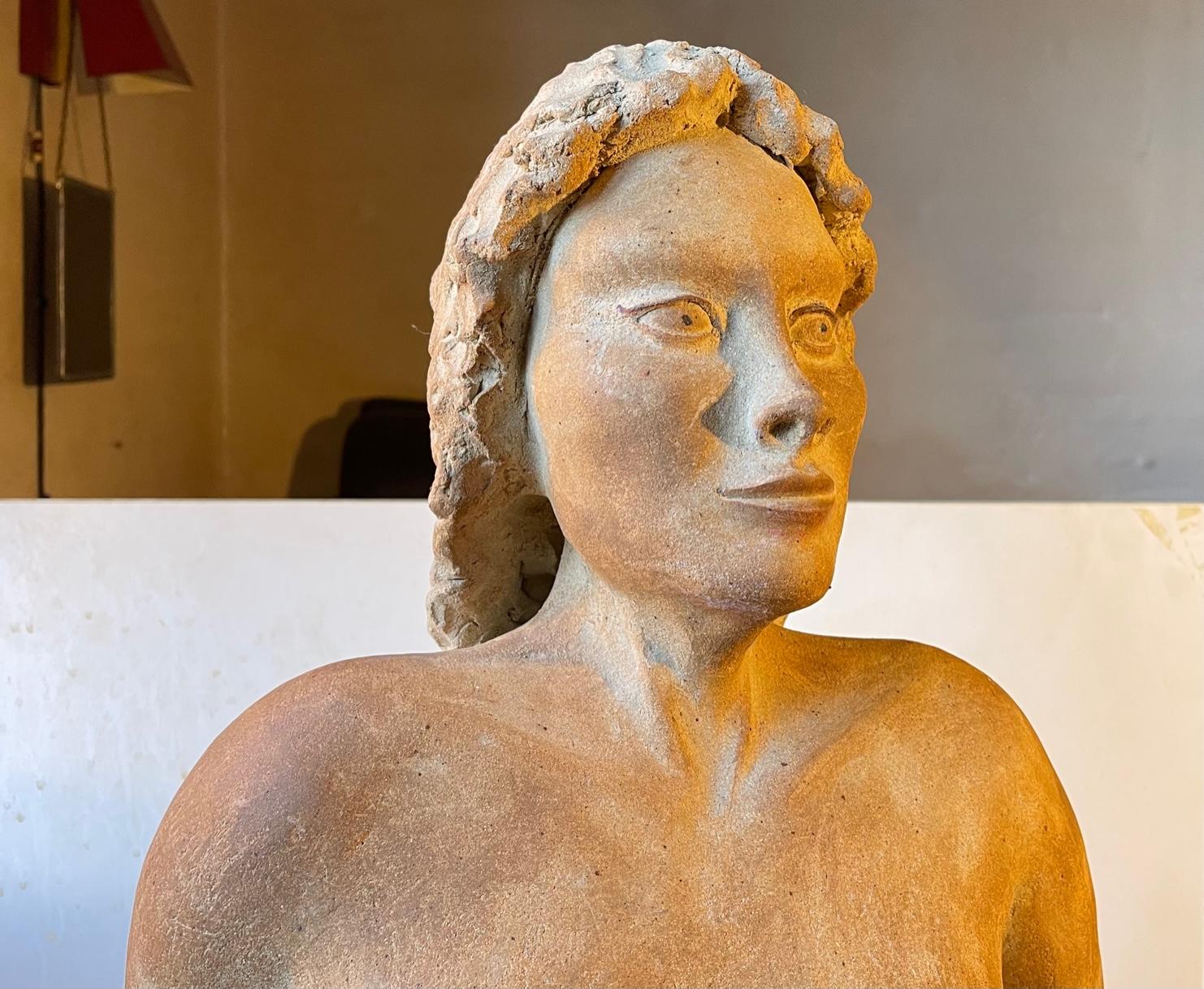 Vintage Italian Terracotta Sculpture of Voluptuous Nude Female Torso For Sale 6