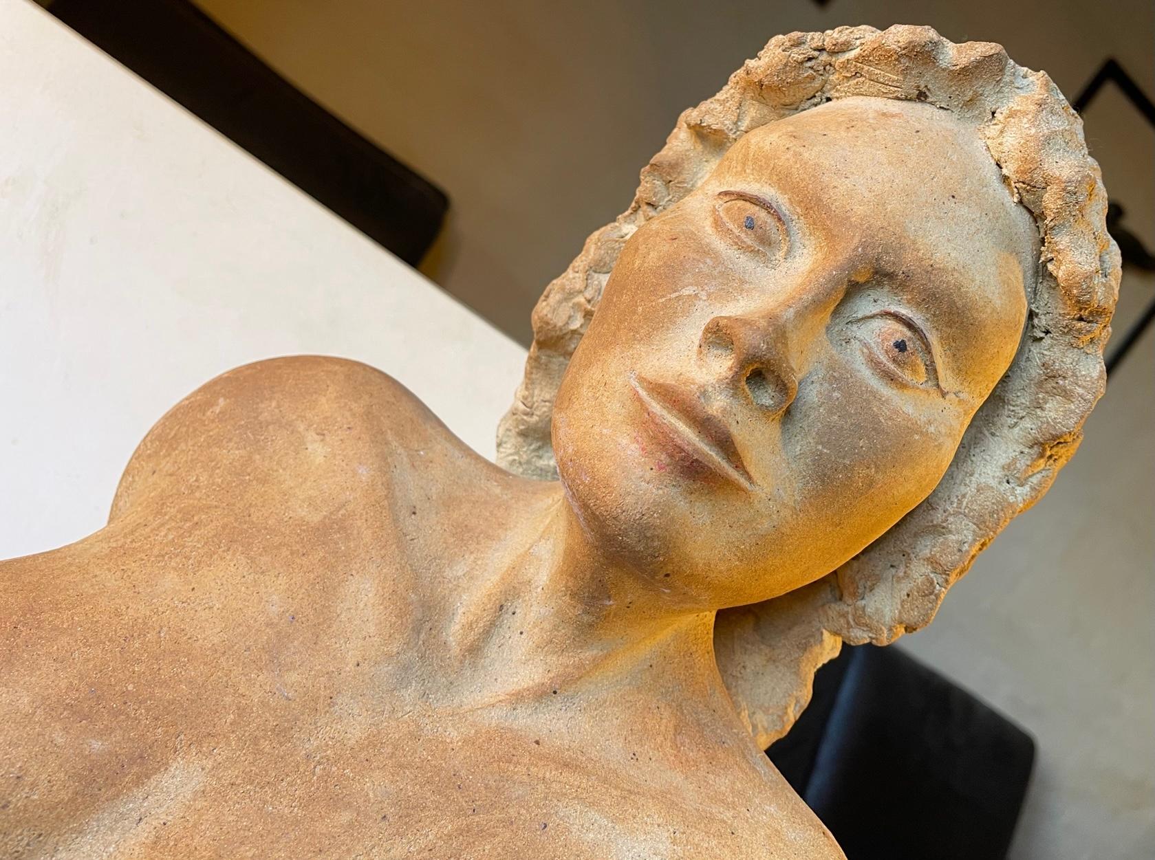 Vintage Italian Terracotta Sculpture of Voluptuous Nude Female Torso For Sale 13