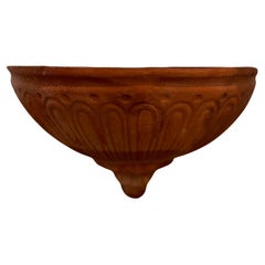 Vintage Italian Terracotta Wall Pocket Planter – Handcrafted Fluted Design