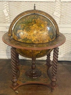 Vintage Italian Terrestrial Globe On Stand