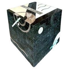 Vintage Italian Tessellated Stone Cube After Oggetti