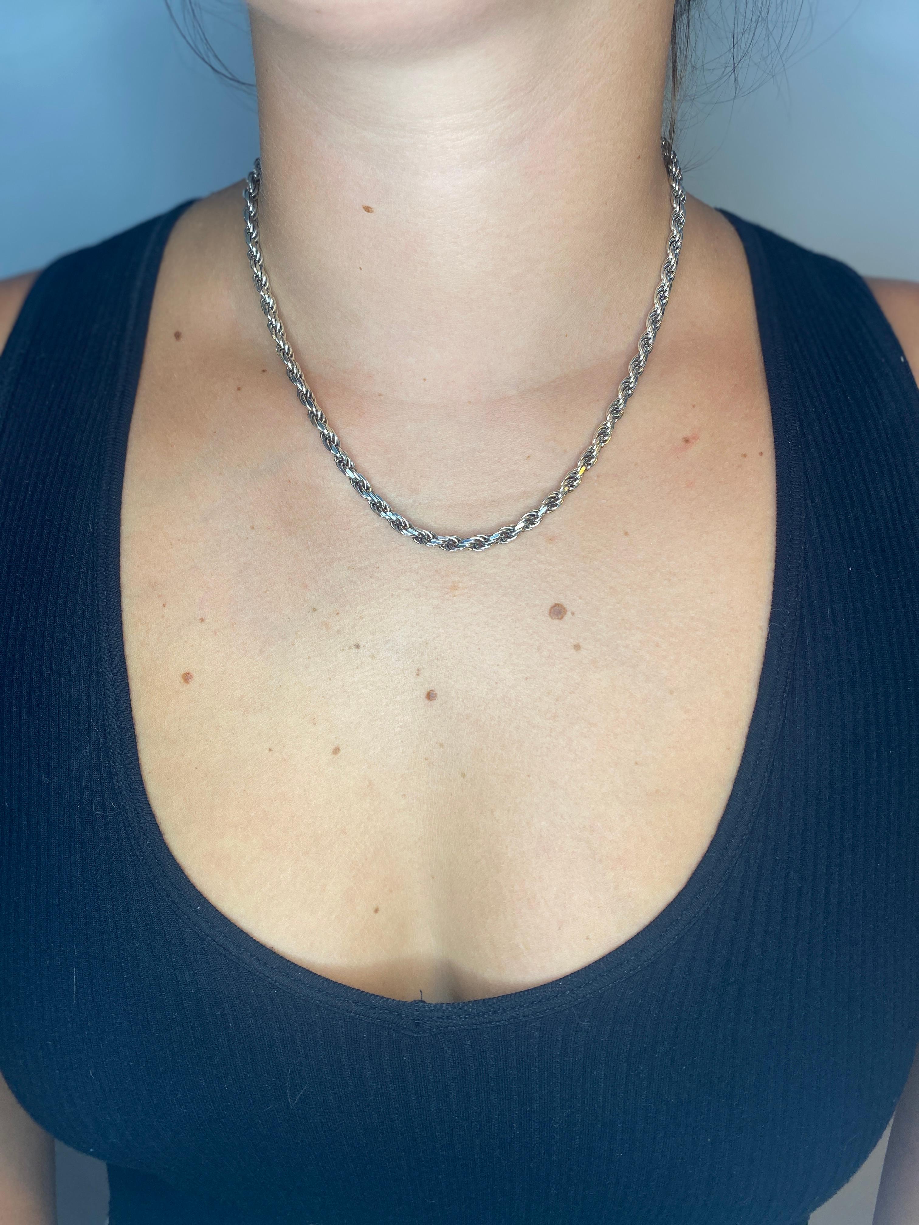 thick silver rope chain