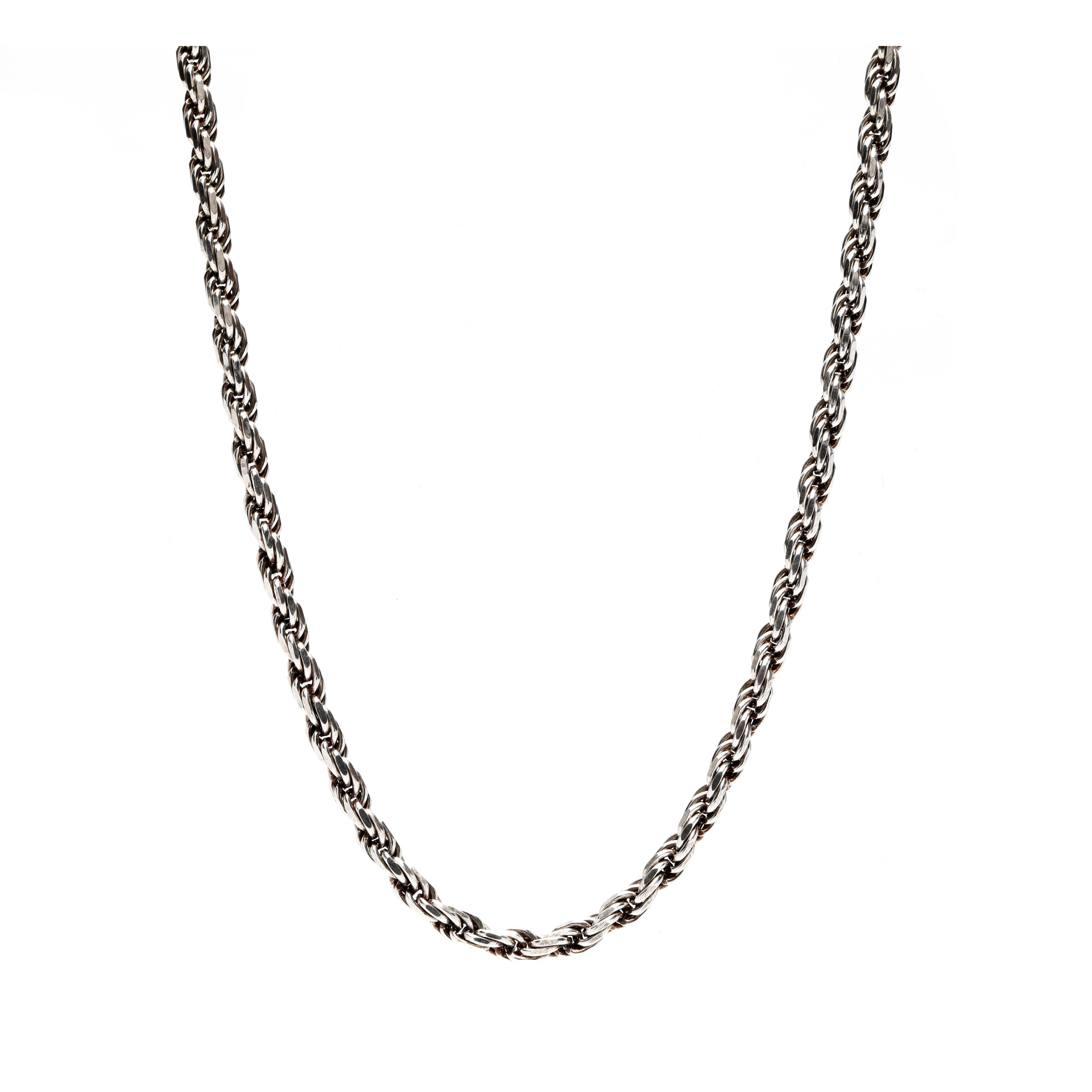 Collier italien vintage en argent sterling Unisexe en vente