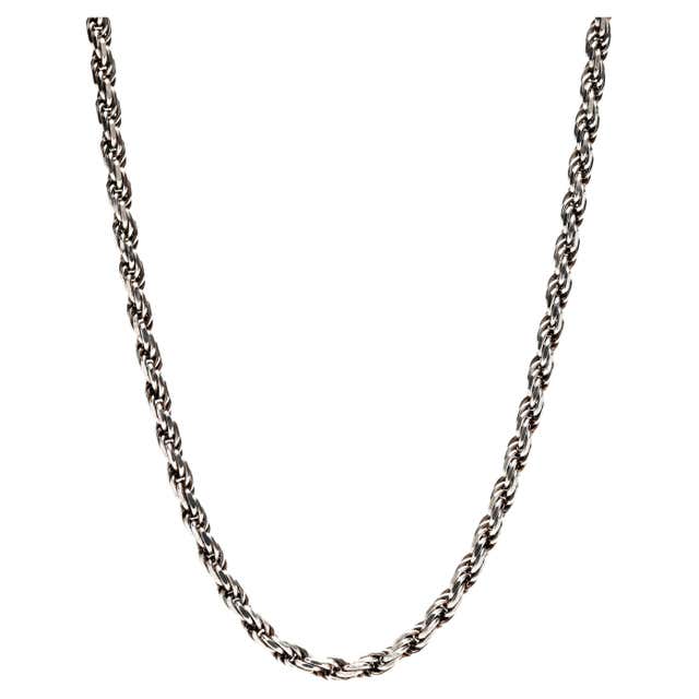 Vintage Italian Thick Rope Chain, Sterling Silver, Heavy at 1stDibs ...