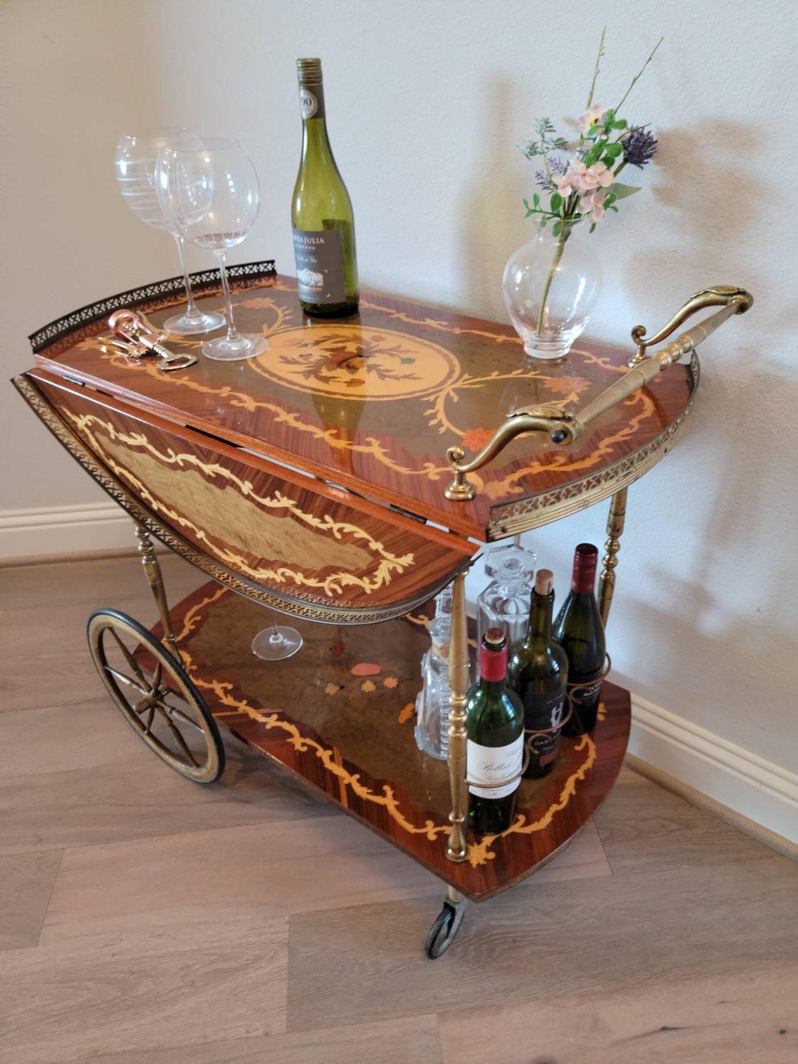 italian inlaid tea cart