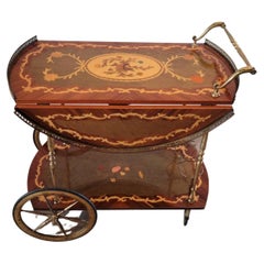 Italienischer, gestufter, klappbarer Dessert-/Barwagen/Tropfenwagen, Vintage