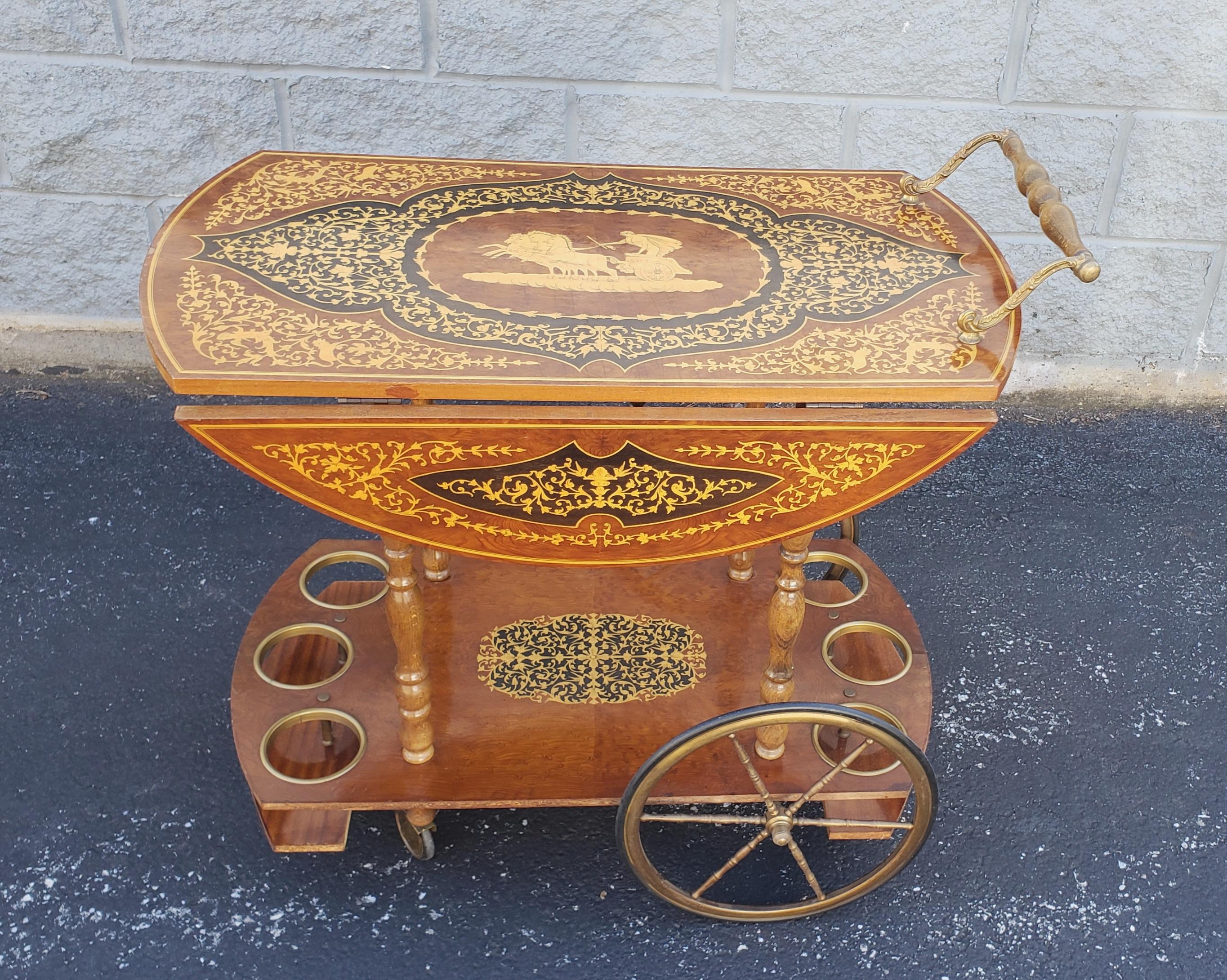 italian inlaid tea cart