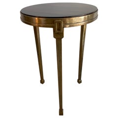 Vintage Italian Tigerwood & Brass Gueridon / Side Table