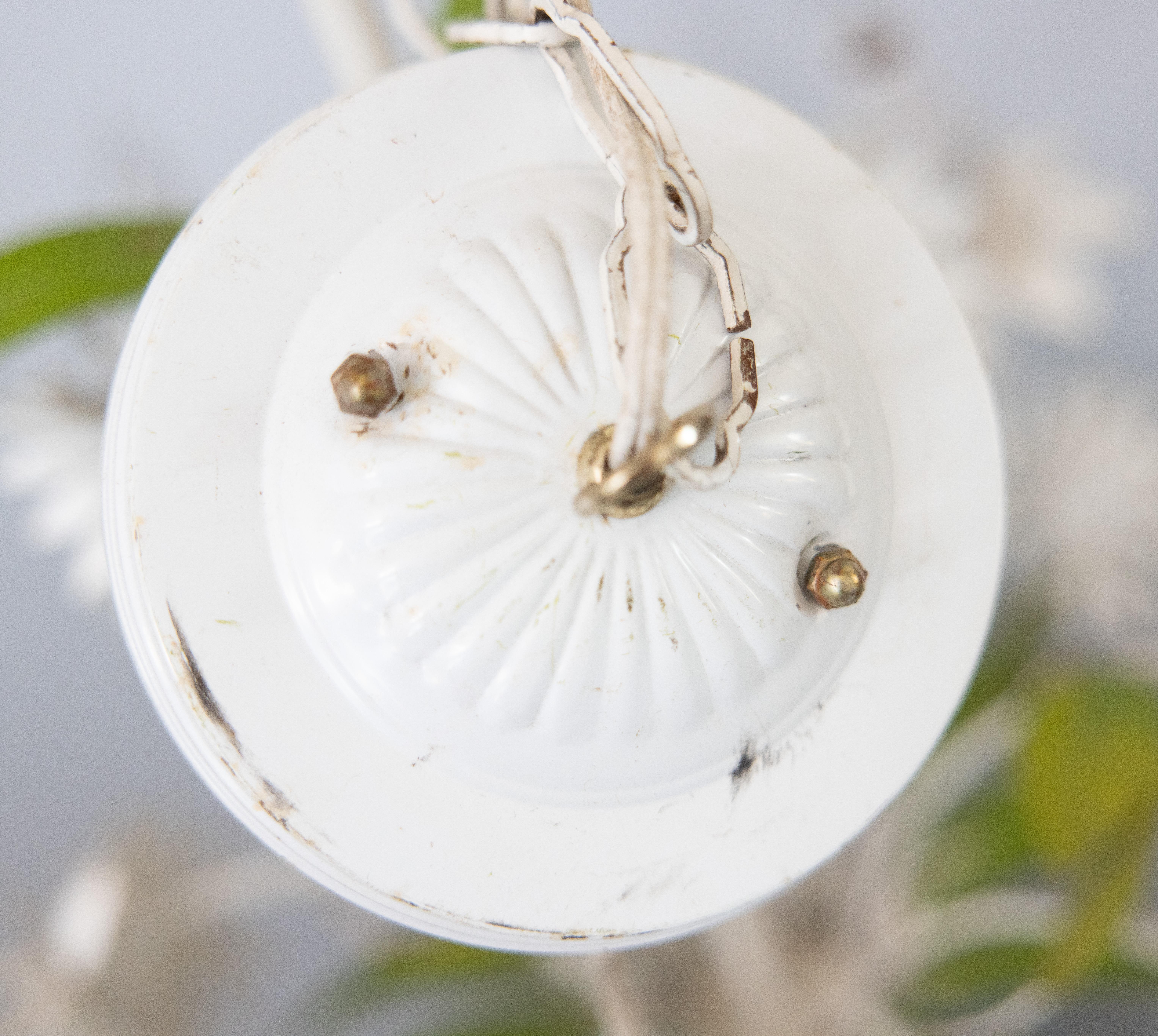 Vintage Italian Tole Daisy Floral Chandelier, circa 1950 1