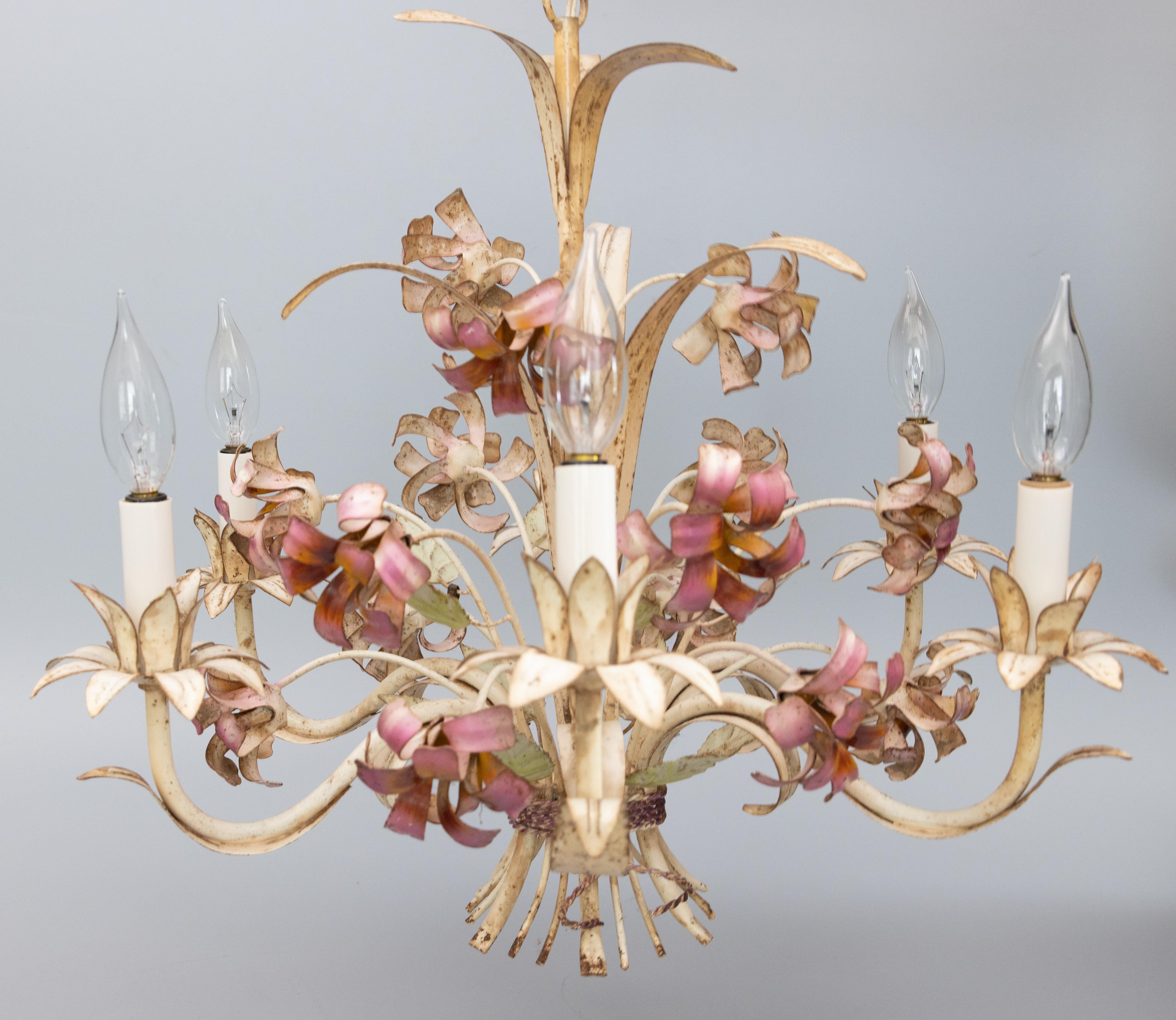 vintage metal flower chandelier