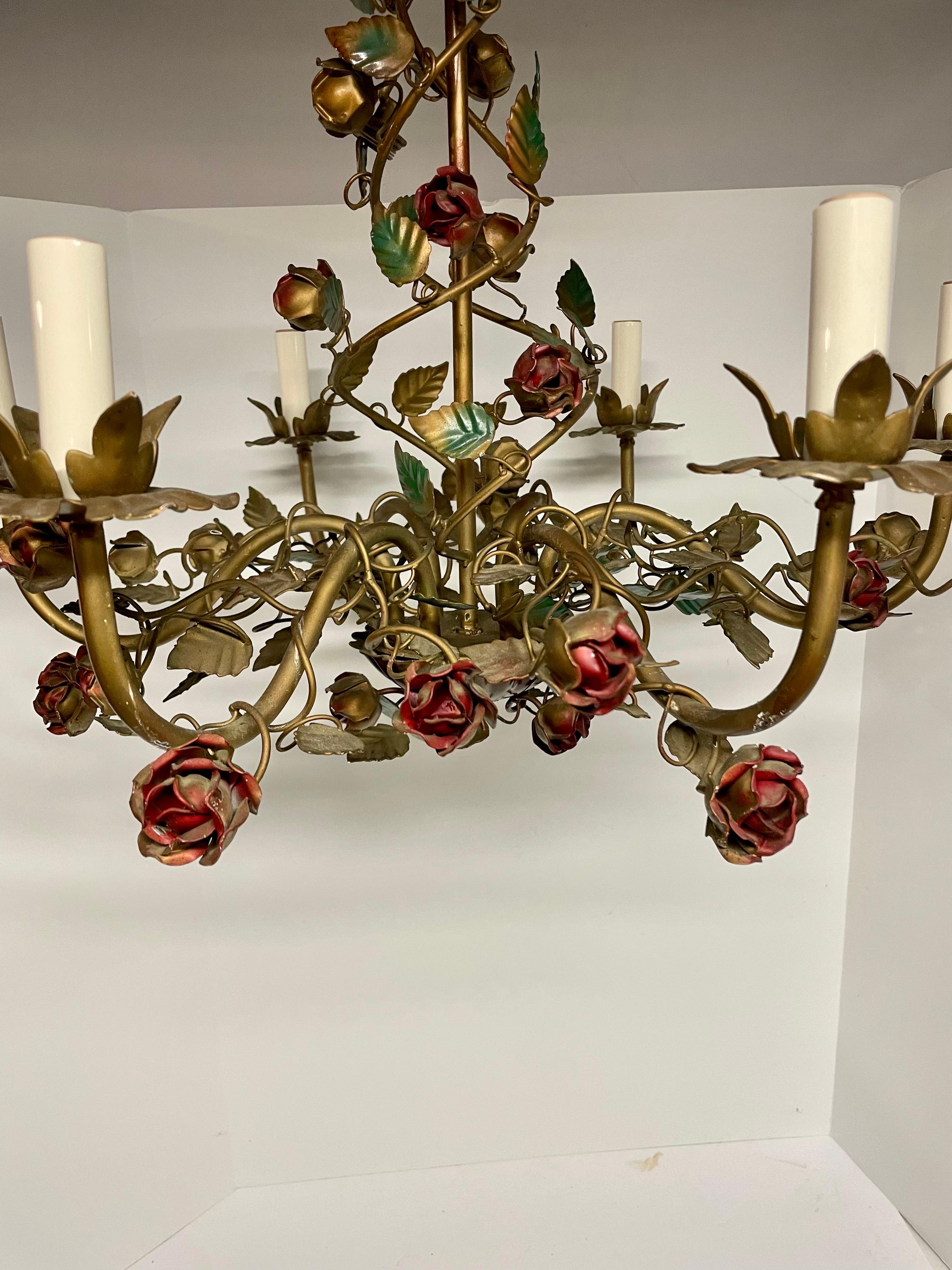 chandelier with roses