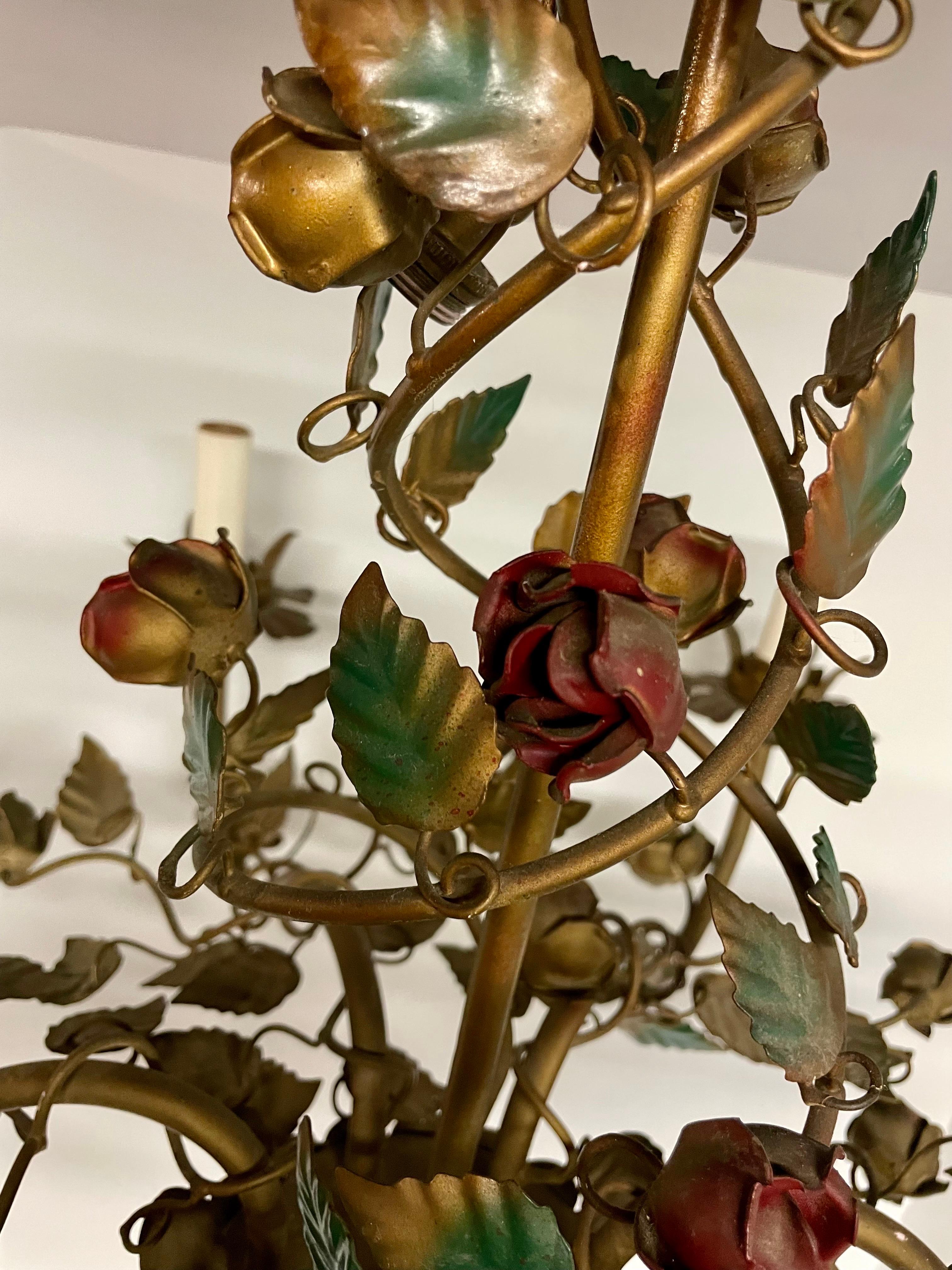 chandelier with flowers and leaves