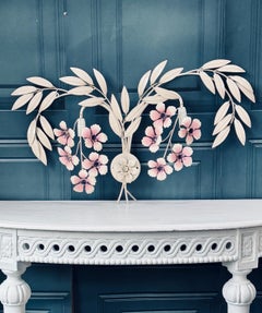 Vintage Italian Tole Floral Metal Wall Light