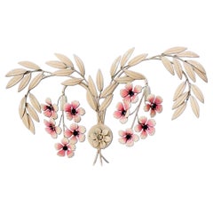 Vintage Italian Tole Floral Metal Wall Light