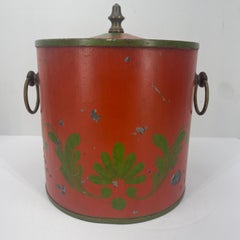 Vintage Italian Tole Ice Bucket with Brass Handles