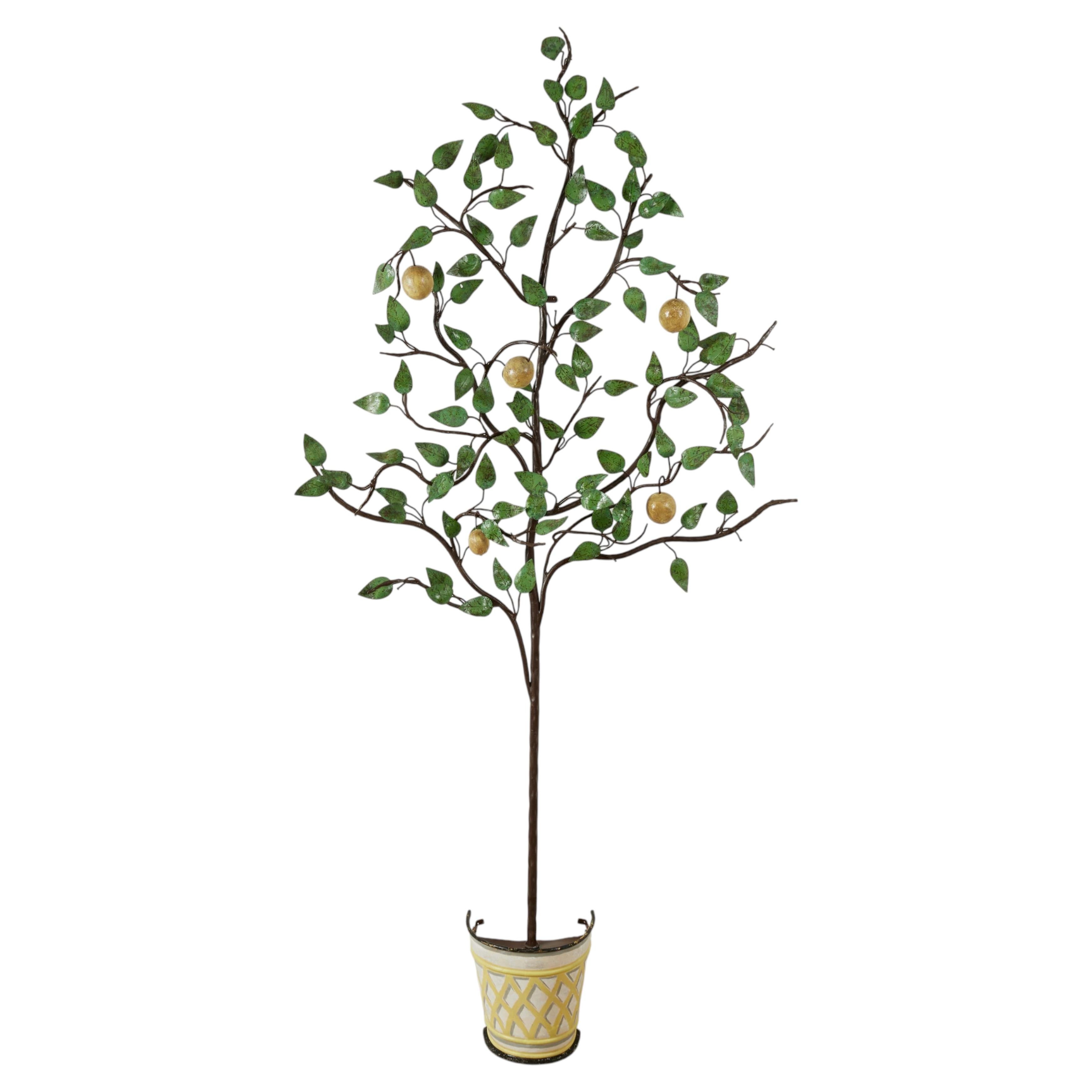Vintage Italian Tole Lemon Tree Sculpture