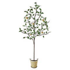 Vintage Italian Tole Lemon Tree Sculpture